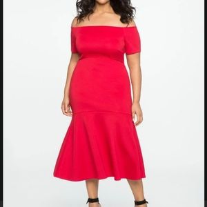 Eloquii off the shoulder trumpet dress